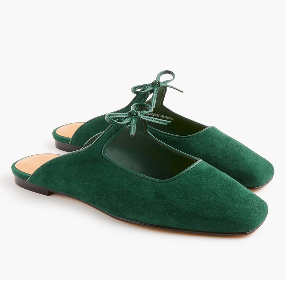 J. Crew vera Suede tie up Mule flat size 8.5 NEW